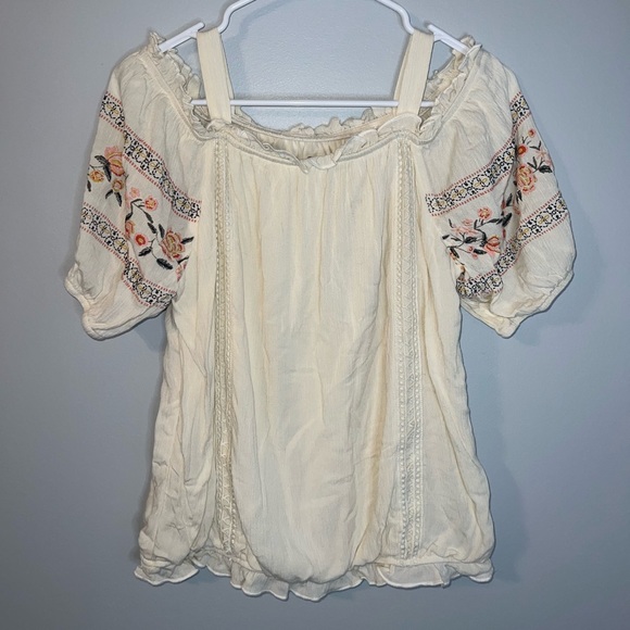 Girls Art Class Off Shoulder Top - Cream Color - Size 14/16 - Picture 1 of 3